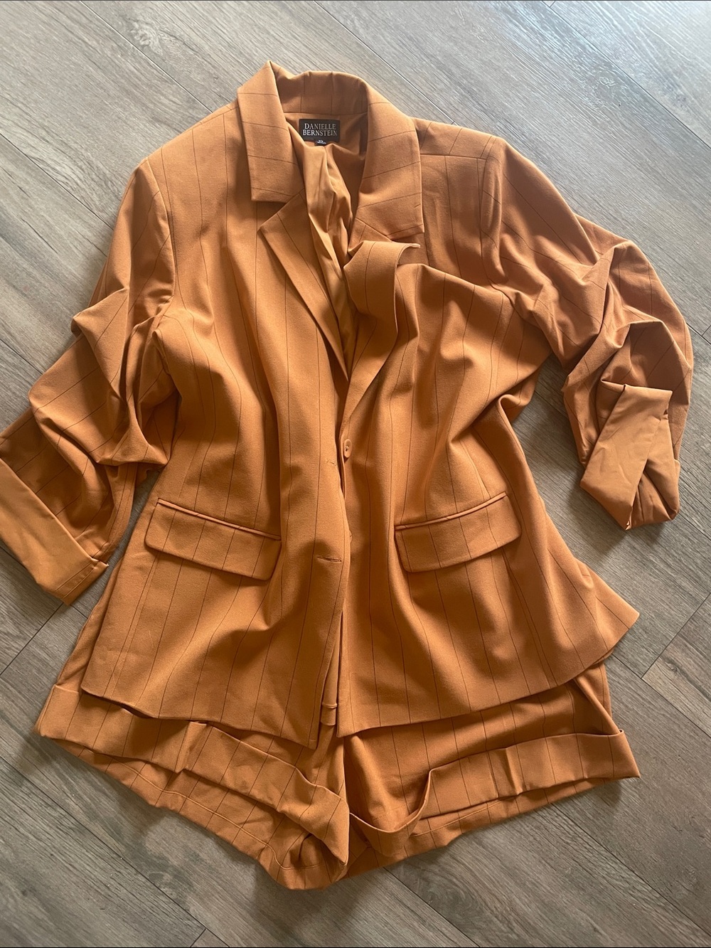 DANIELLE BERNSTEIN Rust Pinstripe Blazer